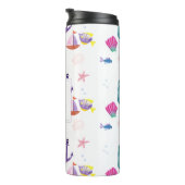 Persoonlijk strandhuisje kids badkamer oceaanleven thermosbeker (Geroteerd rechts)