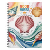 Persoonlijk strandjournaal | Goede vibraties Notitieboek (Voorkant)