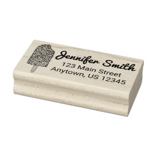 Persoonlijk Strawberry Ice Cream Popsial Adres Rubberstempel