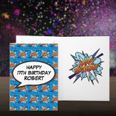 Persoonlijk stripboek HAPPY BIRTHDAY Blauw Kaart