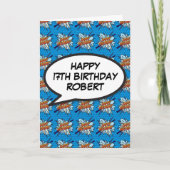 Persoonlijk stripboek HAPPY BIRTHDAY Blauw Kaart (Voorkant)