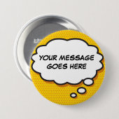 Persoonlijk stripboek Pop Art-denkballon Ronde Button 7,6 Cm (Voorkant /achterkant)