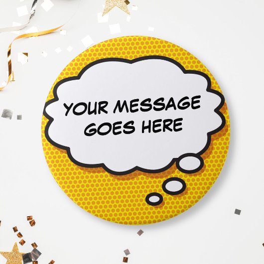 Persoonlijk stripboek Pop Art-denkballon Ronde Button 7,6 Cm