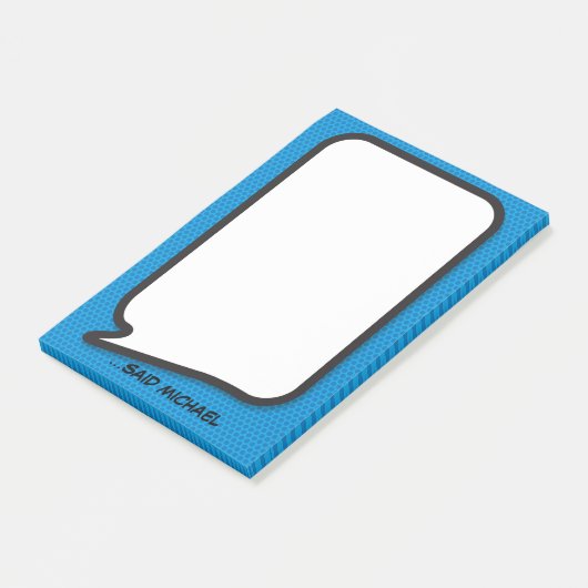 Persoonlijk stripboek Pop Art spraakballon Post-it® Notes (Schuin)