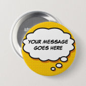 Persoonlijk stripboek Pop Art spreekwolk Ronde Button 7,6 Cm (Voorkant /achterkant)