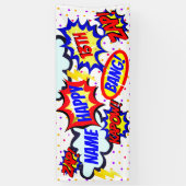 Persoonlijk stripboek superheldenfeestje spandoek (Verticaal)