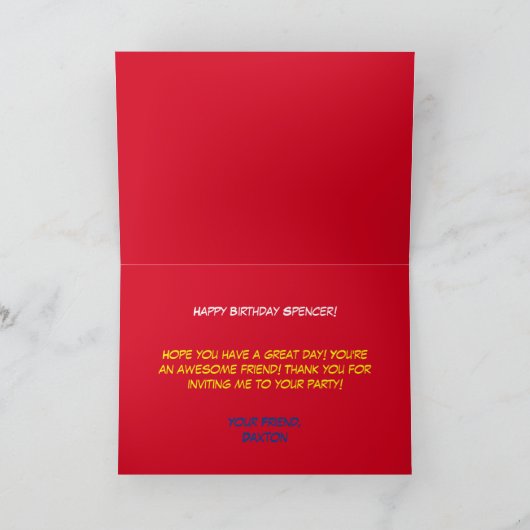 Persoonlijk stripverhaal kaart (Binnen)