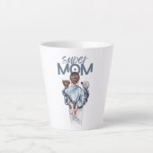 Persoonlijk Super Moeder met Zoon en Dochter Cadea Latte Mok (Voorkant)