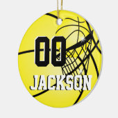 Persoonlijk Superster Player Geel Basketball Keramisch Ornament (Links)