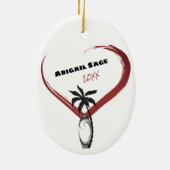 Persoonlijk surfbord op dolfijn tijdens kerstmis keramisch ornament (Achterkant)