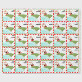 Persoonlijk surfkerstcadeau cadeaupapier (Vlak)