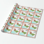 Persoonlijk surfkerstcadeau cadeaupapier (Uitgerold)