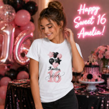 Persoonlijk Sweet 16 Verjaardags T-Shirt voor Meis