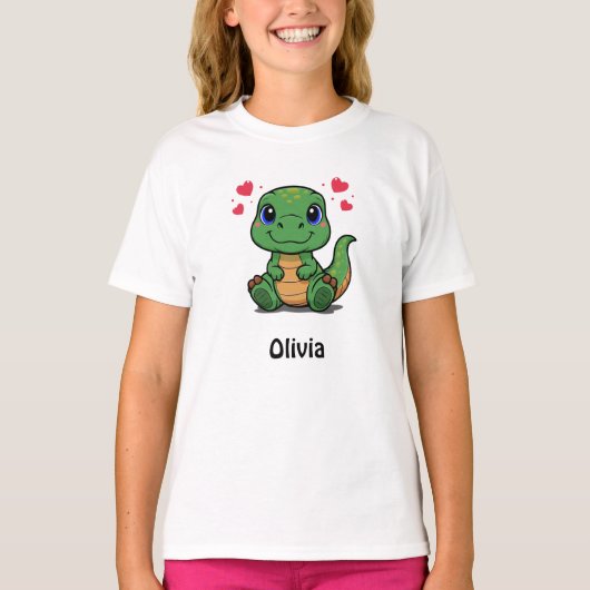 Persoonlijk T-Rex Dinosaur Kinder T-Shirt (Voorkant)