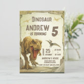 Persoonlijk T-Rex Dinosaur park Verjaardagsfeest Kaart (Staand voorkant)