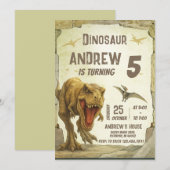 Persoonlijk T-Rex Dinosaur park Verjaardagsfeest Kaart (Voorkant / Achterkant)