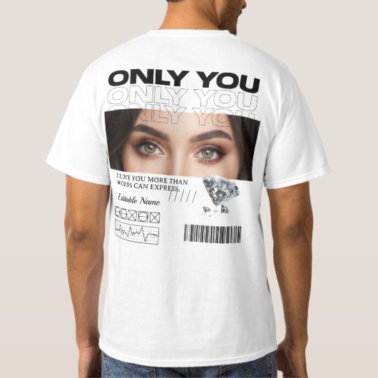Persoonlijk T-shirt | Aangepaste Ogen Afbeelding & (Achterkant)