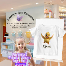 Persoonlijk T-shirt met eendje voor baby's met fan
