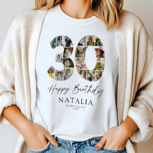 Persoonlijk T-shirt met fotocollage voor 30e verja