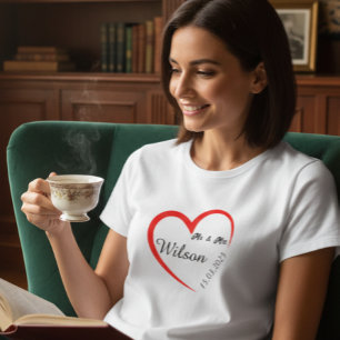 Persoonlijk T-Shirt met Hart voor Koppels voor Haa