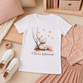 Persoonlijk T-shirt met Hartjes en Kittens voor Vr