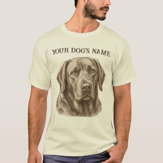 Persoonlijk T-shirt met Hondportret en Aangepaste (Voorkant)