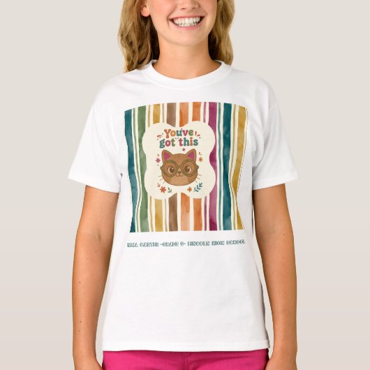 Persoonlijk T-shirt met kat voor de middelbare sch (Voorkant)