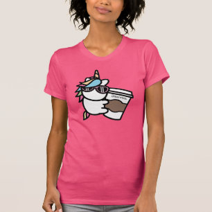 Persoonlijk T-shirt met koffie & eenhoorn