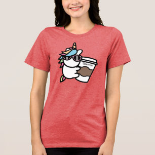 Persoonlijk T-shirt met koffie & eenhoorn