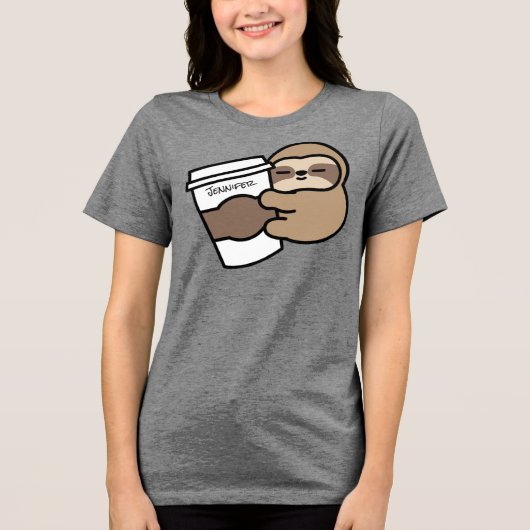 Persoonlijk T-Shirt met Koffie & Luiaards (Voorkant)
