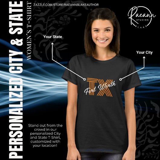 Persoonlijk T-shirt met stad en staat