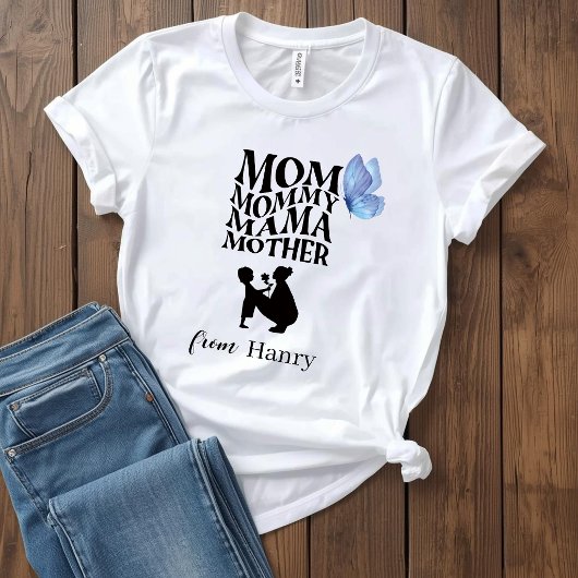 Persoonlijk T-shirt met typografie voor mama