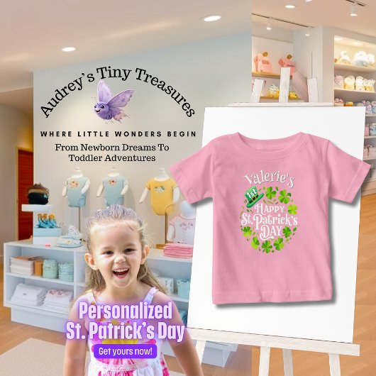 Persoonlijk T-shirt voor baby's eerste St. Patrick