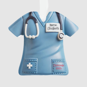 Persoonlijk T-shirt voor verpleegkundigen Kerstorn Ornament