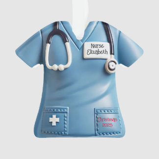 Persoonlijk T-shirt voor verpleegkundigen Kerstorn Ornament