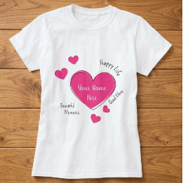 Persoonlijk T-shirt voor Vrouwen met Roze Hart