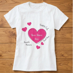 Persoonlijk T-shirt voor Vrouwen met Roze Hart