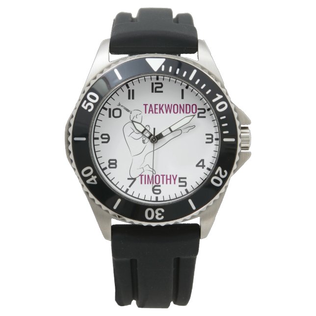 Persoonlijk TAEKWONDO-thema Horloge (Voorkant)