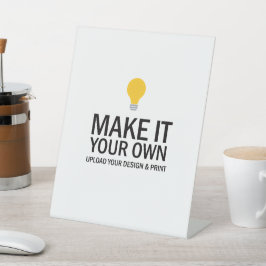 Persoonlijk tafelbord met uw logo en ontwerp reclamebord met voetstuk