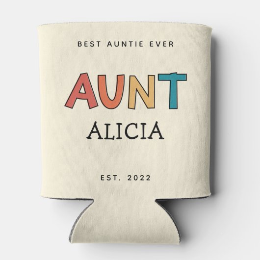 Persoonlijk tante retro cadeau Beste tante ooit Sc Blikjeskoeler (Achterkant)