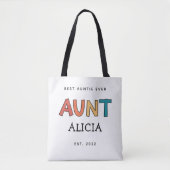 Persoonlijk tante retro cadeau Beste tante ooit Sc Tote Bag (Voorkant)