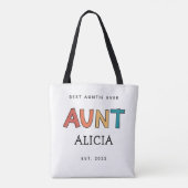 Persoonlijk tante retro cadeau Beste tante ooit Sc Tote Bag (Achterkant)