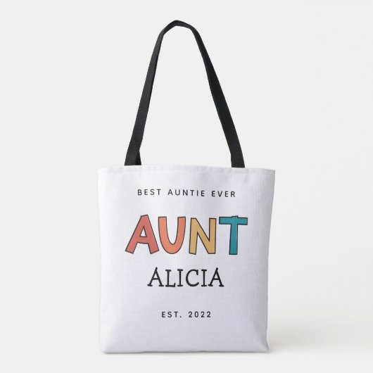 Persoonlijk tante retro cadeau Beste tante ooit Sc Tote Bag (Achterkant)