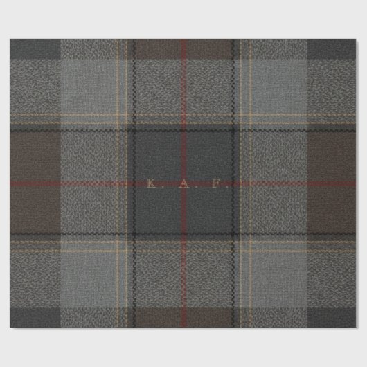Persoonlijk Tartan-cadeaupapier – Eigen Monogram Cadeaupapier (Vlak)