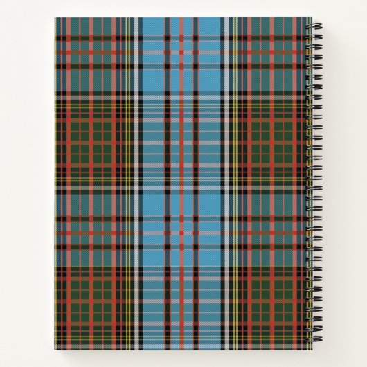 Persoonlijk Tartan Clan Anderson Pset Pattern Notitieboek (Achterkant)