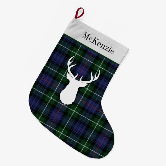 Persoonlijk Tartan Clan McKenzie Pset Grote Kerstsok (Voorkant (Hangend))