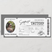 Persoonlijk tatoeagevoucher ticket met foto kaart (Voorkant / Achterkant)