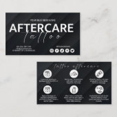 Persoonlijk Tattoo Nazorg Kaart Sjabloon met Icon Visitekaartje (Voorkant / Achterkant)