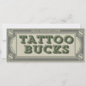 Persoonlijk Tattoo Ticket Cadeaubon Kaart (Achterkant)
