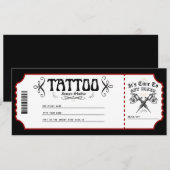 Persoonlijk Tattoo Voucher Certificaat Ticket Cade Kaart (Voorkant / Achterkant)
